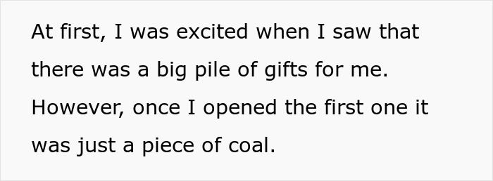 Person Goes To Celebrate Christmas With Fianc&eacute;'s Family For The First Time, Loses It After Getting 18 Pieces Of Coal As Gifts