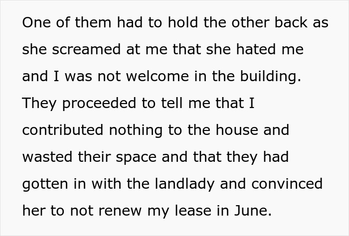 Woman Takes Everything She Owns From The House When Moving Out To Get Back At Mean Roommates Who Were Plotting To Drive Her Out