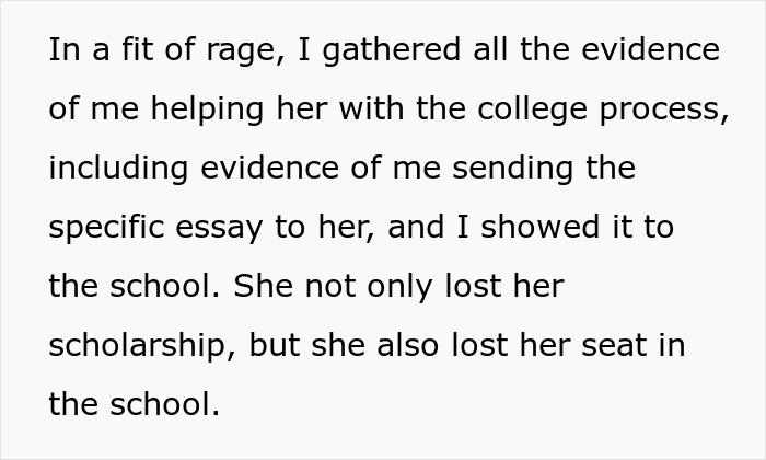 &ldquo;[Am I The Jerk] For Snitching And Causing My Friend To Lose Her Scholarship/Dream College Acceptance?&rdquo;