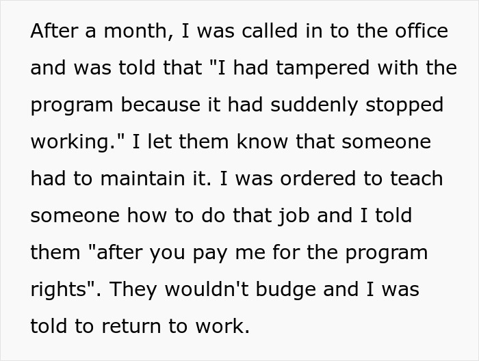 "The Factory Chief Laughed In My Face": Employee Takes Important System They Created With Them When They're Fired "The Factory Chief Laughed In My Face": Employee Takes Important System They Created With Them When They're Fired