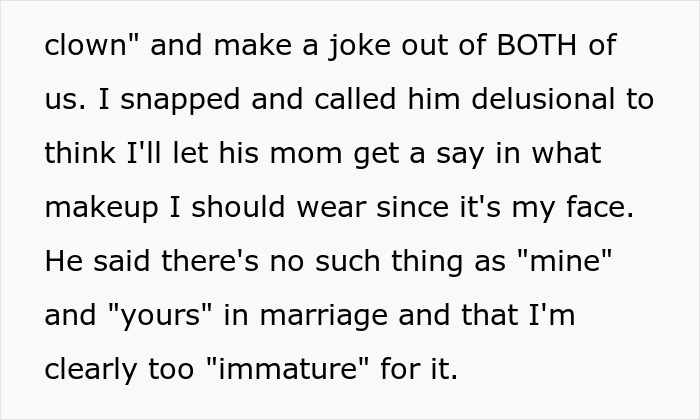 Bride-To-Be&rsquo;s 'Monster-In-Law' Won&rsquo;t Allow Her To Wear The Makeup She Wants And Her Future Husband Is On His Mother&rsquo;s Side