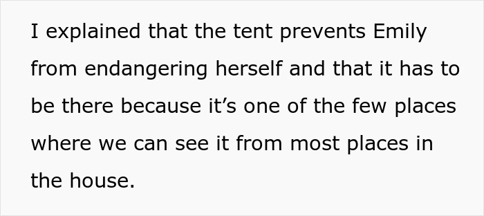 6 Y.O. With Special Needs Has Tent Nobody Can Enter As Her Safe Space, Guests Are Upset That It Was Put Up In The Living Room 6 Y.O. With Special Needs Has Tent Nobody Can Enter As Her Safe Space, Guests Are Upset That It Was Put Up In The Living Room