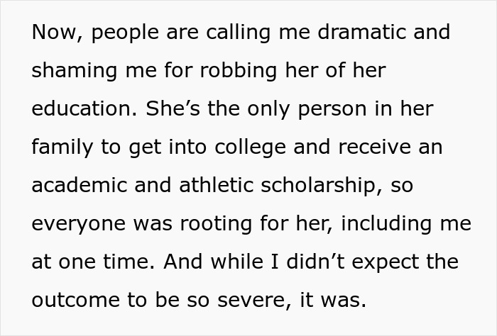 &ldquo;[Am I The Jerk] For Snitching And Causing My Friend To Lose Her Scholarship/Dream College Acceptance?&rdquo;