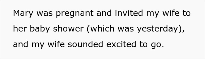 Man Asks If He's A Jerk For Calling Out Wife After She Ruined Her Friend's Baby Shower Man Asks If He's A Jerk For Calling Out Wife After She Ruined Her Friend's Baby Shower
