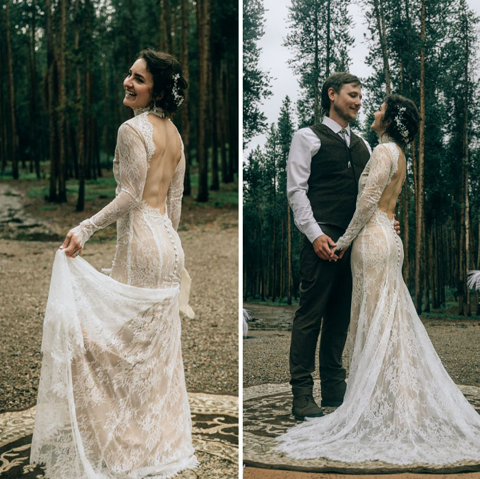Hice el vestido de novia de mi amiga y por fin obtuvimos las fotos