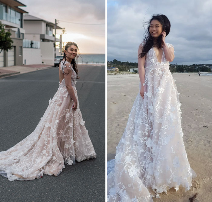 Hice mi propio vestido de novia