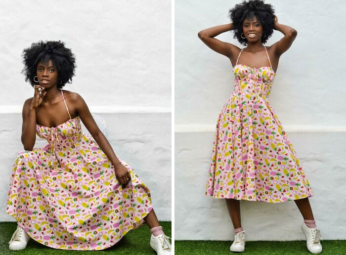 Found This Cute Fruity Fabric And Decided To Make A Cute Summer Milkmaid Dress