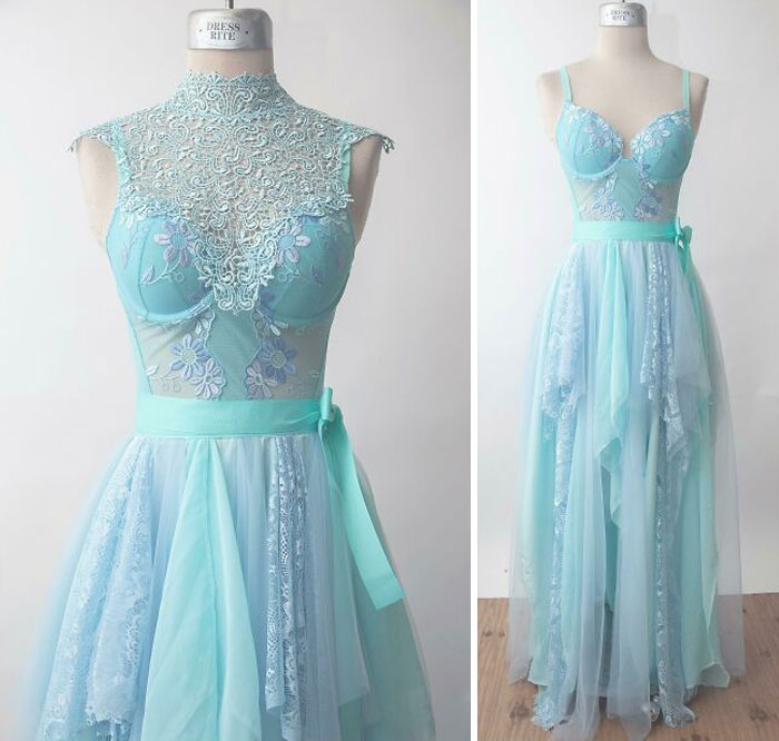 My Friend And I Made This Upcycled Aqua Lace Faerie Dress