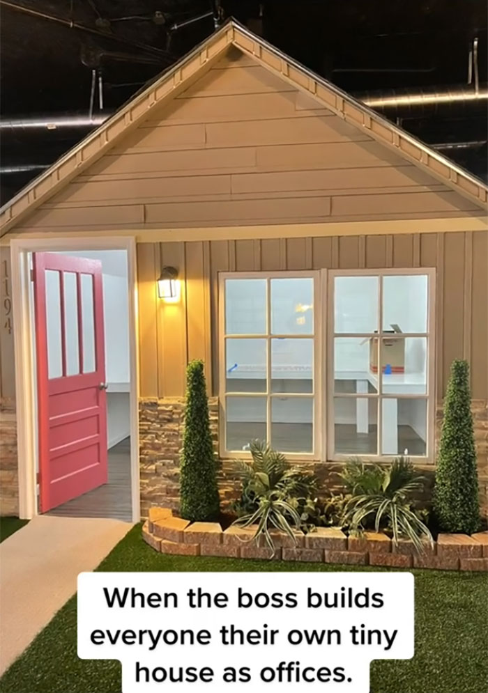 Boss Decided To Change Up The Office By Building Every Single Person A Tiny House