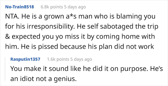 Person Boards Flight Without Their Boyfriend After He Forgets His Passport, Despite Being Reminded, And Blames It On Them