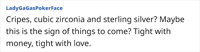 “I Know He Can Afford So Much More”: Woman Checks Her Engagement Ring’s Hallmark And Finds Out That It’s “Cheap” “I Know He Can Afford So Much More”: Woman Checks Her Engagement Ring’s Hallmark And Finds Out That It’s “Cheap”