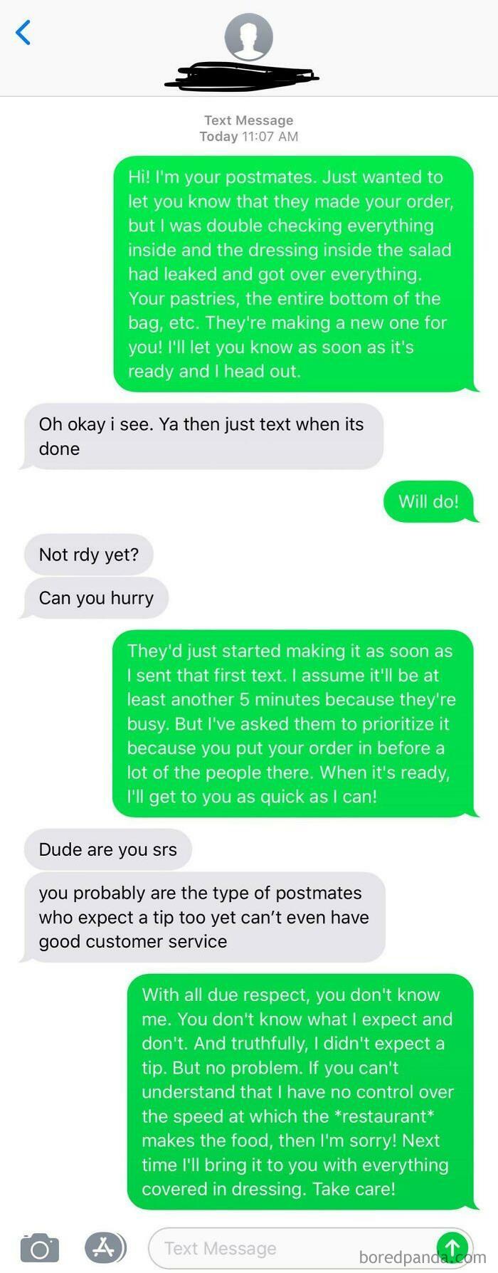 Life Of A Food Delivery Drivery. "Can You Hurry" 5 Minutes After Initial Text