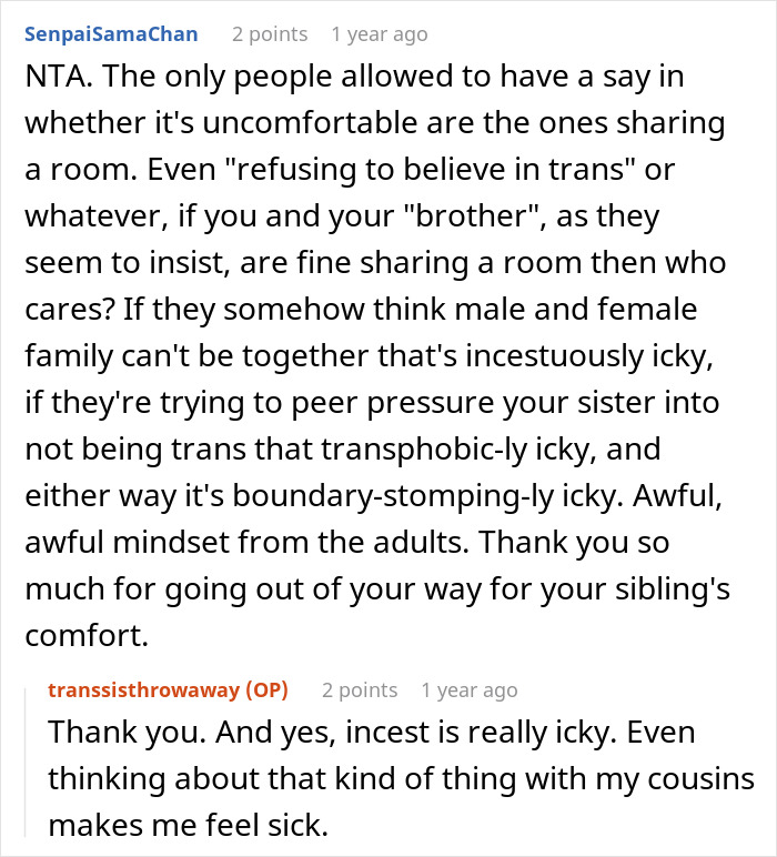 "[Am I The Jerk] For Moving My Trans Sister Into My 'Room' On Our Camping Holiday?"