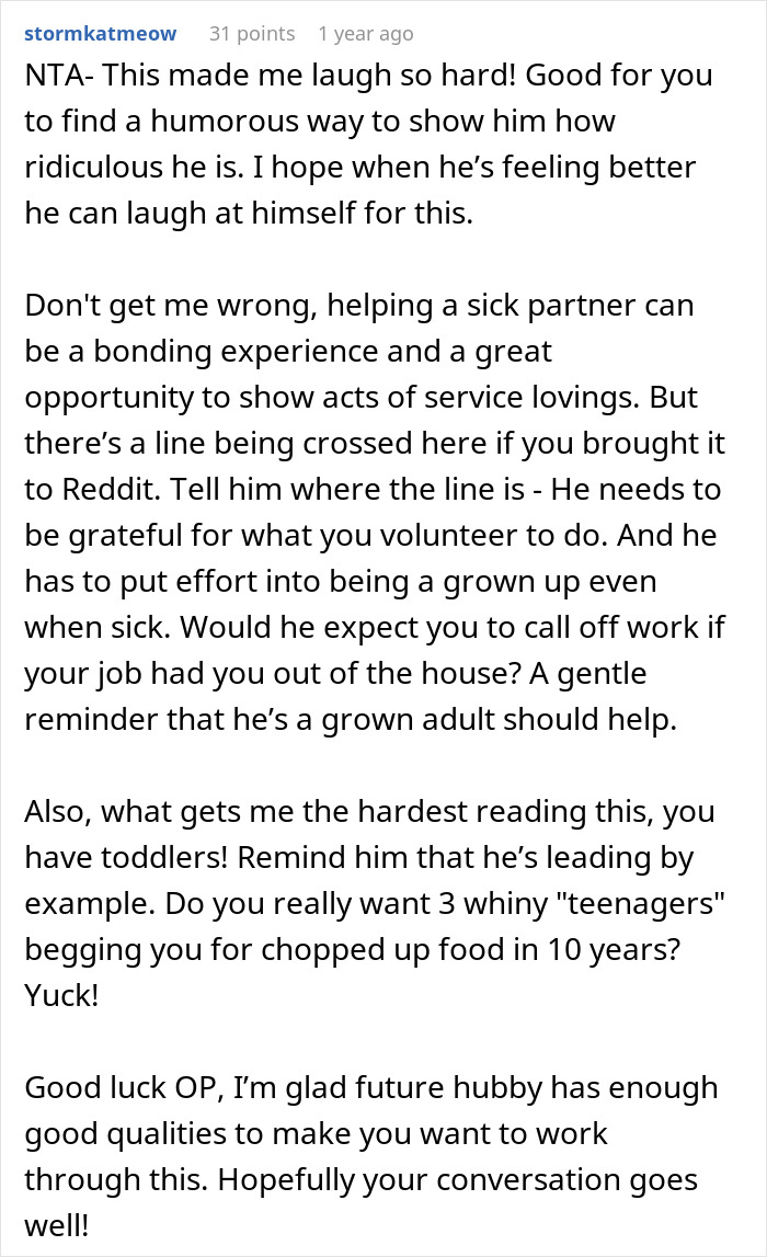 "Am I The Jerk For Putting My Fianc&eacute;'s Food In A Child's Bowl?"