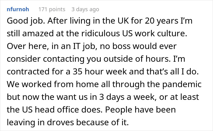 Boss Doesn't Allow Employees To Work From Home Under Any Circumstances, So They Make Sure They Can't Be Reached Out Of Office Boss Doesn't Allow Employees To Work From Home Under Any Circumstances, So They Make Sure They Can't Be Reached Out Of Office