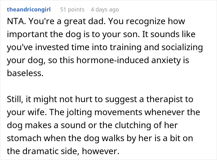Wife Says Husband Is Prioritizing The Dog Over Her Pregnancy After He Refuses To Get Rid Of It And Break His Son's Heart