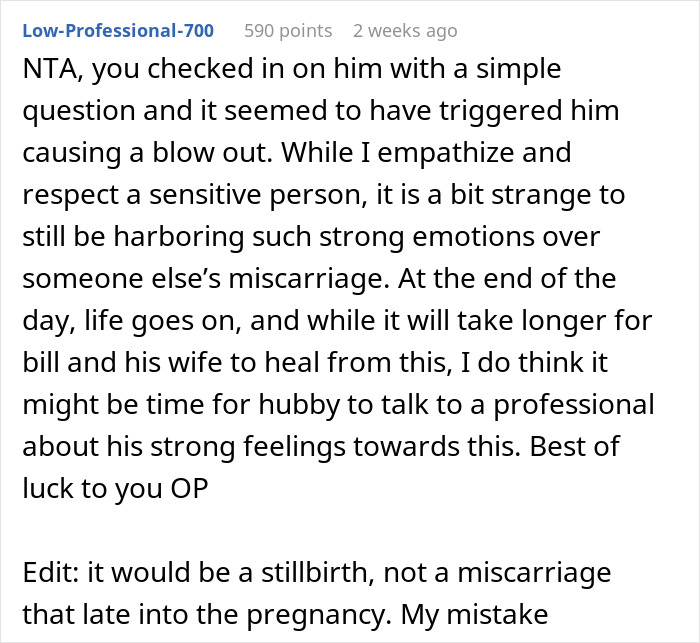 &ldquo;[Am I The Jerk] For Saying That My Husband&rsquo;s Reaction To A Miscarriage Is Excessive?&rdquo;