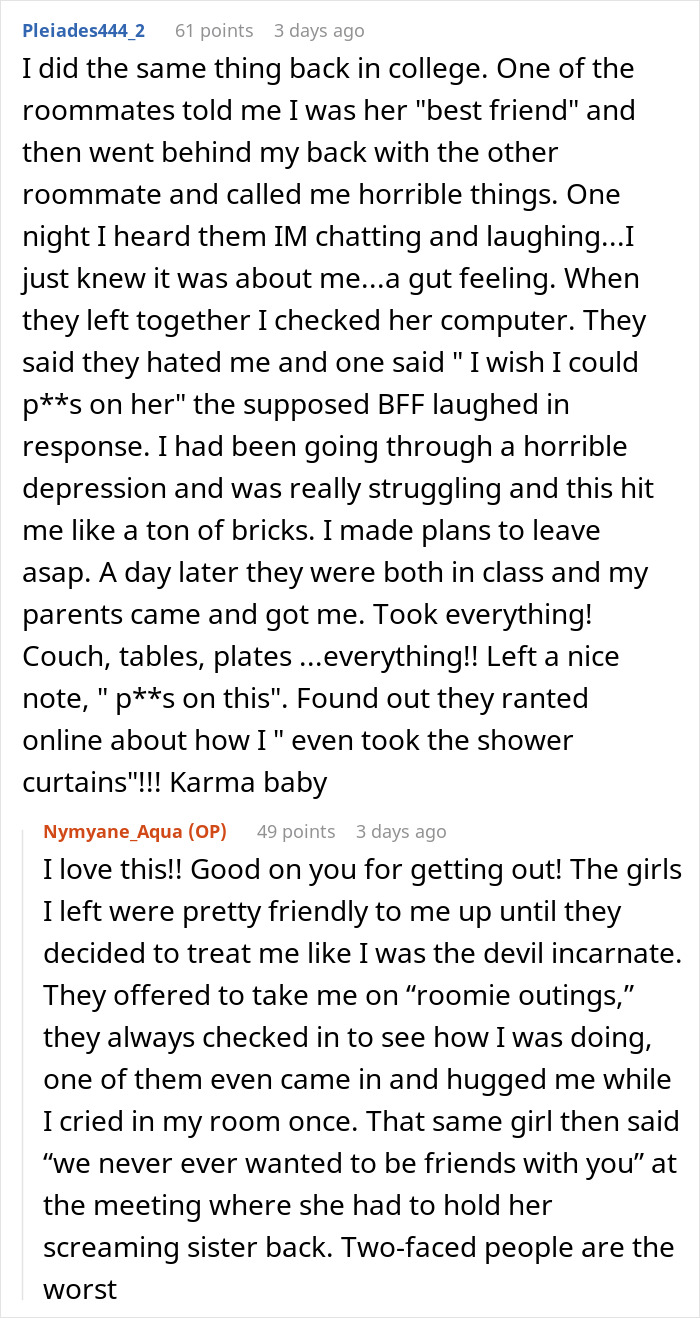 Woman Takes Everything She Owns From The House When Moving Out To Get Back At Mean Roommates Who Were Plotting To Drive Her Out