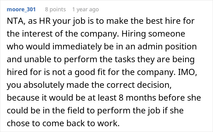 "The Decision Is Perfectly Legal": HR Rejects Candidate Because She's 7 Months Pregnant