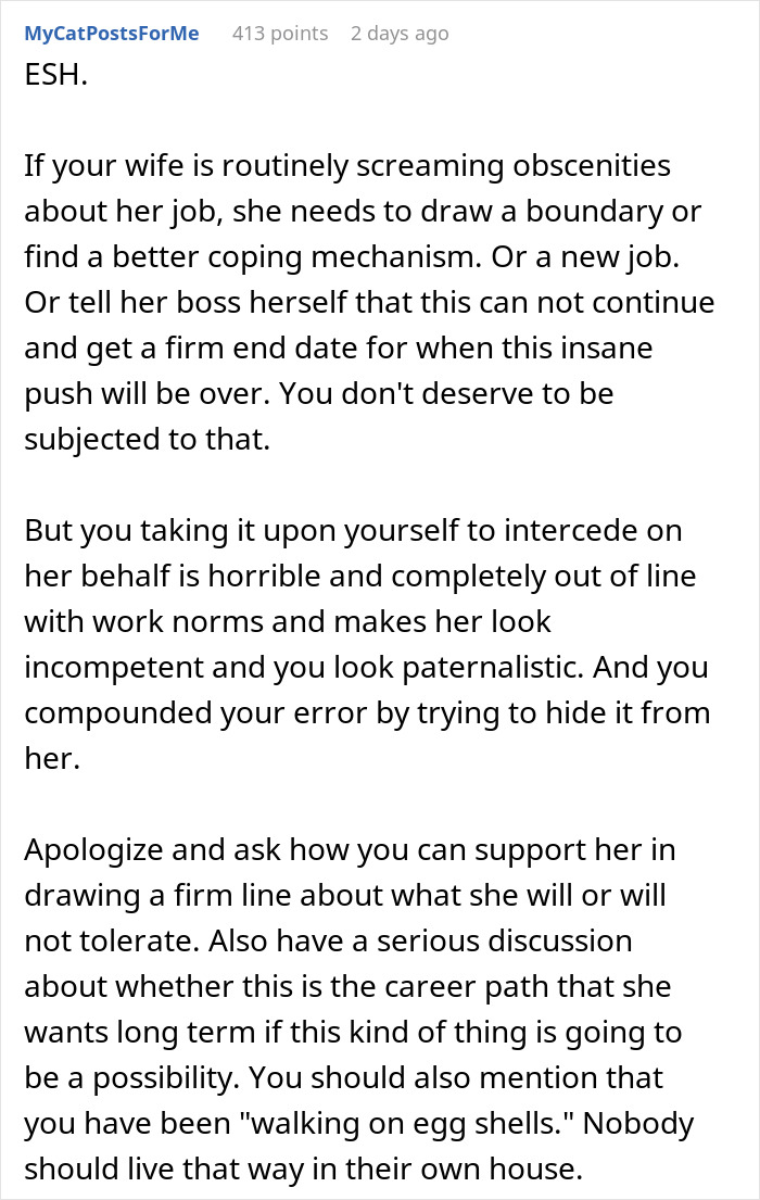 Wife Keeps Working 10-14 Hours Days Even On Weekends And Holidays, Her Husband Contacts Her Boss Without Telling Her Wife Keeps Working 10-14 Hours Days Even On Weekends And Holidays, Her Husband Contacts Her Boss Without Telling Her