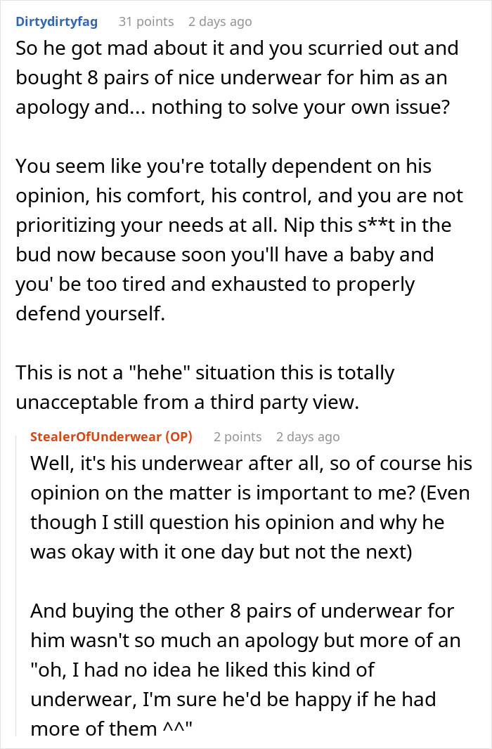 Husband Flips Out At Pregnant Wife For Borrowing His Underwear, Wife Left Confused About What's The Real Reason