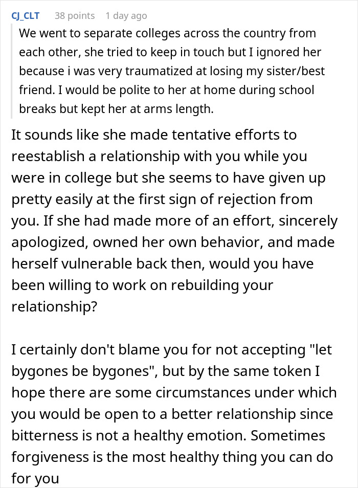 "I Had To Be In Therapy For Years Because Of Her": Woman Gets Told Off By Family For Not Wanting Her Twin Sister To Be Her Bridesmaid "I Had To Be In Therapy For Years Because Of Her": Woman Gets Told Off By Family For Not Wanting Her Twin Sister To Be Her Bridesmaid