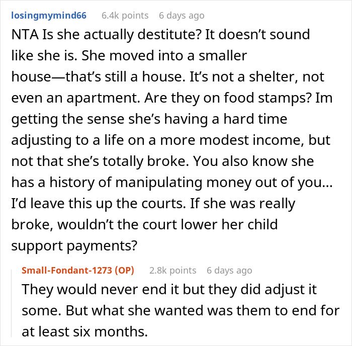 &ldquo;AITA For Telling My Ex-Wife I Don&rsquo;t Care If She And Her Family Starve, That I Am Just Responsible For Our Sons?&rdquo;