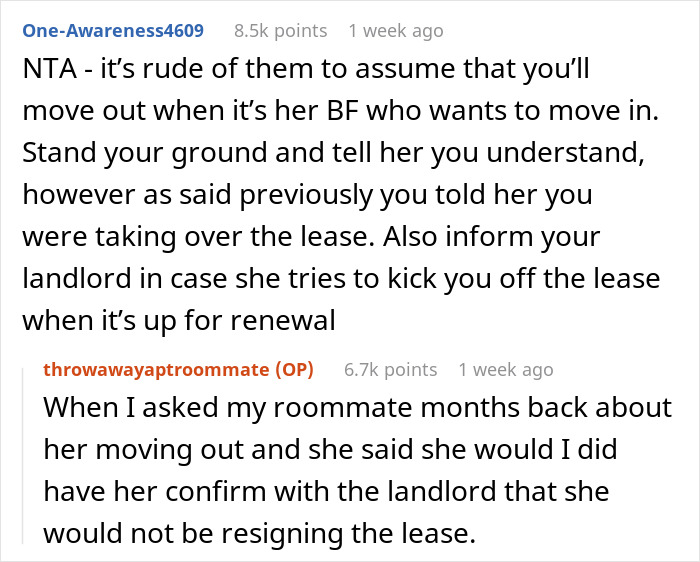 24 Y.O. Woman Refuses To Move Out Of Her Shared Apartment After Her Roommate Gets Engaged, Roommate Gets Livid 24 Y.O. Woman Refuses To Move Out Of Her Shared Apartment After Her Roommate Gets Engaged, Roommate Gets Livid