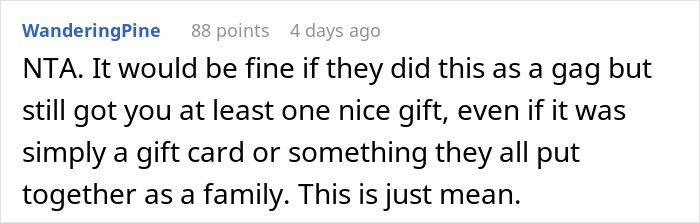 Person Goes To Celebrate Christmas With Fianc&eacute;'s Family For The First Time, Loses It After Getting 18 Pieces Of Coal As Gifts