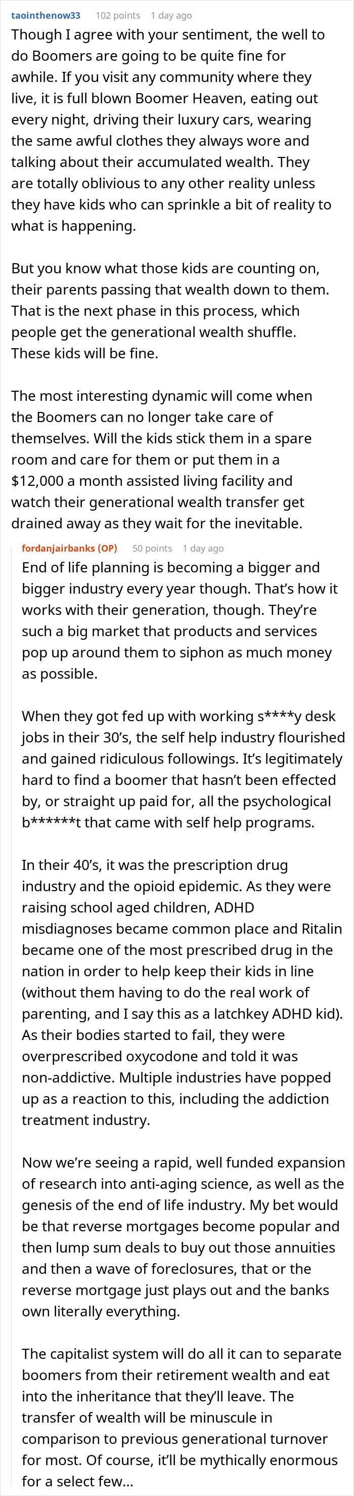 Person Asks "Do Boomers Really Think They&rsquo;re Going To Sit Back And Retire While We Become Indentured Servants?" And People's Opinions Are Split