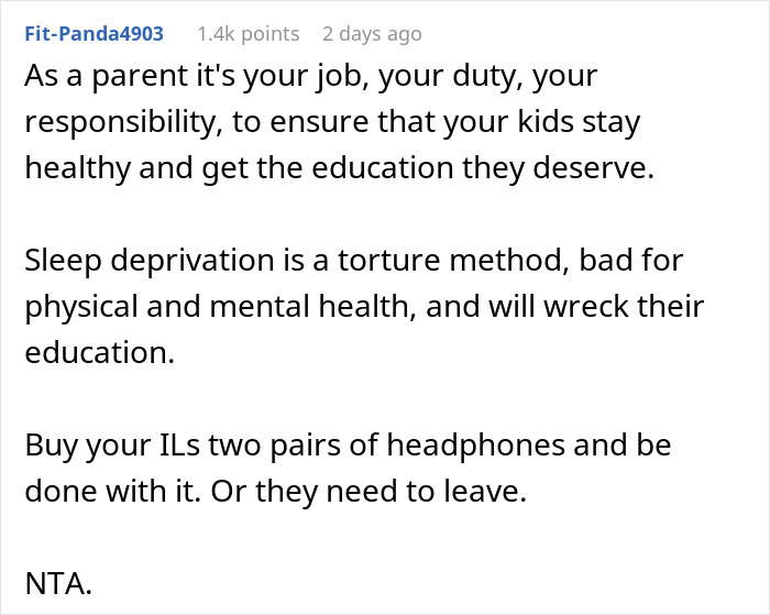 Man Welcomes In-Laws To His House, Puts Parental Controls On His TV To Allow His Kids To Sleep As They Refuse To Keep The Volume Down Man Welcomes In-Laws To His House, Puts Parental Controls On His TV To Allow His Kids To Sleep As They Refuse To Keep The Volume Down