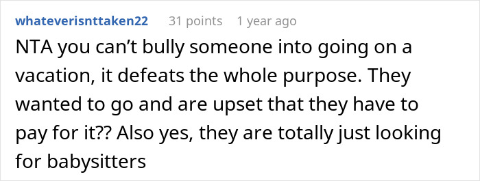 Childless Couple Get Accused Of 'Ruining' A Family Vacation By Not Going, Find Out They Were Expected To Babysit