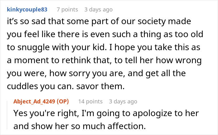 Mom Tells Her 11 Y.O. Daughter That She&rsquo;s &ldquo;Too Old&rdquo; To Cuddle, The Girl Stops Talking To Her Unless Asked