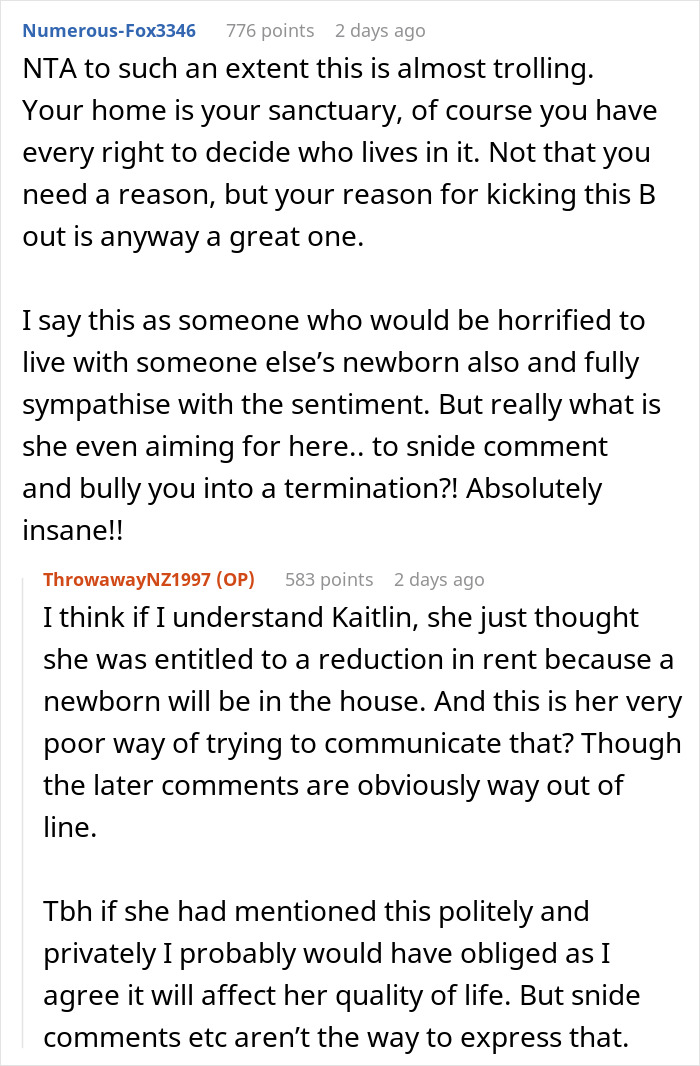 &ldquo;Am I A Jerk For Kicking Out A Very Vocal Childfree Flatmate After My Wife Got Pregnant?&rdquo;
