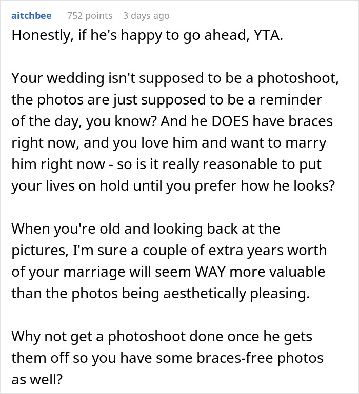 Bride Suggests Postponing Her Wedding Because Of Fianc&eacute;'s Braces, He Says They Should Cancel It Altogether