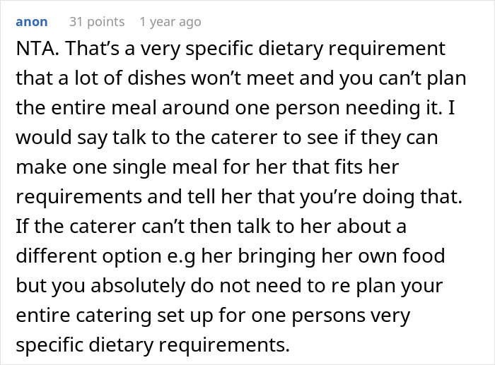 “He Told Us Lisa Will Be Mad”: Person Refuses To Adjust Their Wedding Menu To Satisfy Their Gluten-Free, Vegan Guest “He Told Us Lisa Will Be Mad”: Person Refuses To Adjust Their Wedding Menu To Satisfy Their Gluten-Free, Vegan Guest