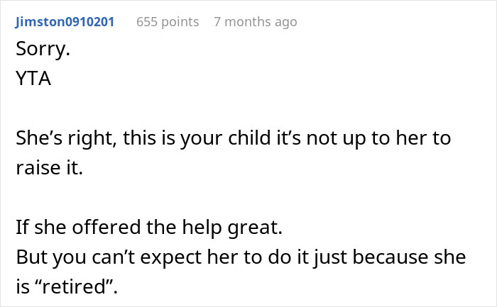 Retired Mom Refuses To Babysit Daughter's Newborn For Free, Daughter Turns To The Internet For Support But Gets A Reality Check Instead Retired Mom Refuses To Babysit Daughter's Newborn For Free, Daughter Turns To The Internet For Support But Gets A Reality Check Instead