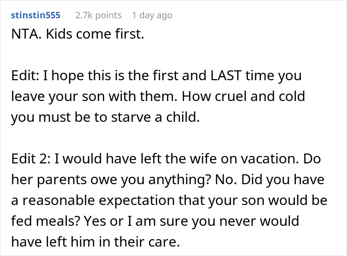 Man Cuts Honeymoon Short After Finding Out That His In-Laws Were Only Feeding His 9 Y.O. Snacks, Gets Blasted By Wife For &ldquo;Always Ruining Things&rdquo;
