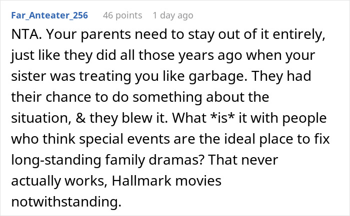 "I Had To Be In Therapy For Years Because Of Her": Woman Gets Told Off By Family For Not Wanting Her Twin Sister To Be Her Bridesmaid "I Had To Be In Therapy For Years Because Of Her": Woman Gets Told Off By Family For Not Wanting Her Twin Sister To Be Her Bridesmaid