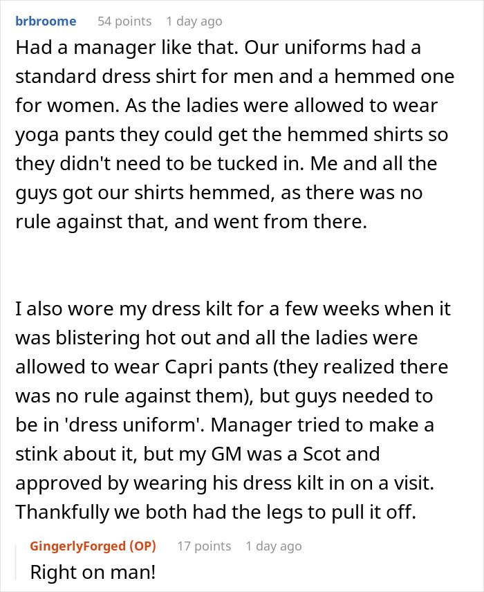 Guy Shows Up Wearing Flared Yoga Pants To Defend His Female Coworkers From New Manager Guy Shows Up Wearing Flared Yoga Pants To Defend His Female Coworkers From New Manager