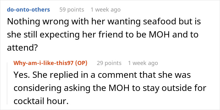 Web Users Are Flabbergasted After Learning ‘Bridezilla’ Is Eager To Serve Seafood At Wedding Despite Best Friend’s Severe Allergy Web Users Are Flabbergasted After Learning ‘Bridezilla’ Is Eager To Serve Seafood At Wedding Despite Best Friend’s Severe Allergy