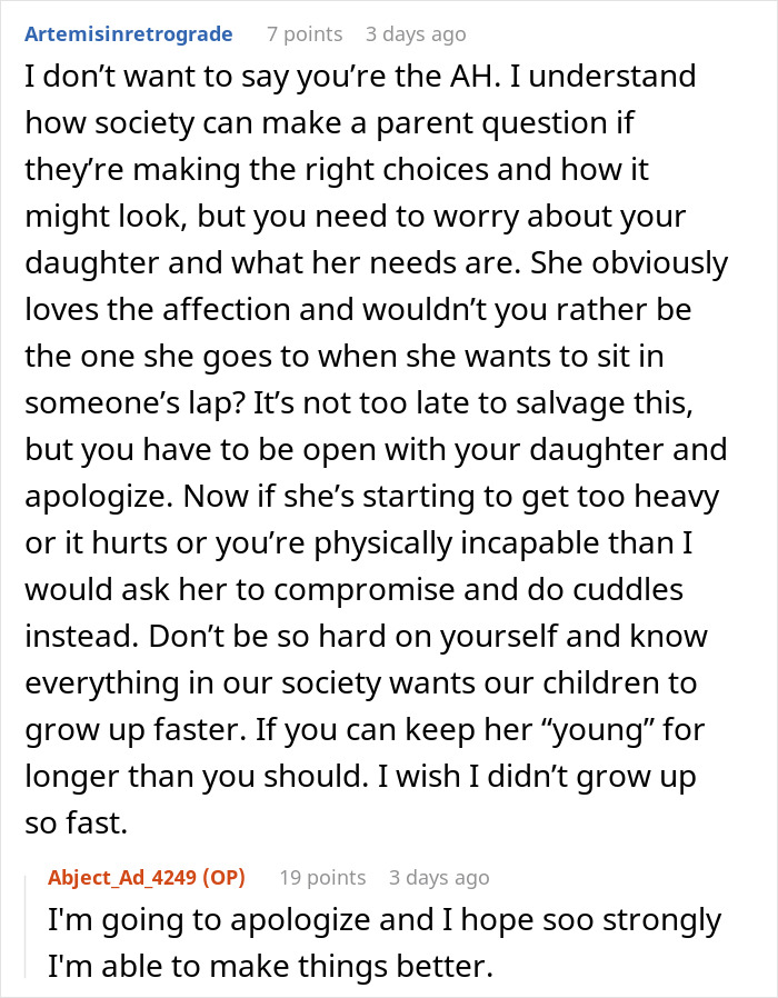 Mom Tells Her 11 Y.O. Daughter That She&rsquo;s &ldquo;Too Old&rdquo; To Cuddle, The Girl Stops Talking To Her Unless Asked