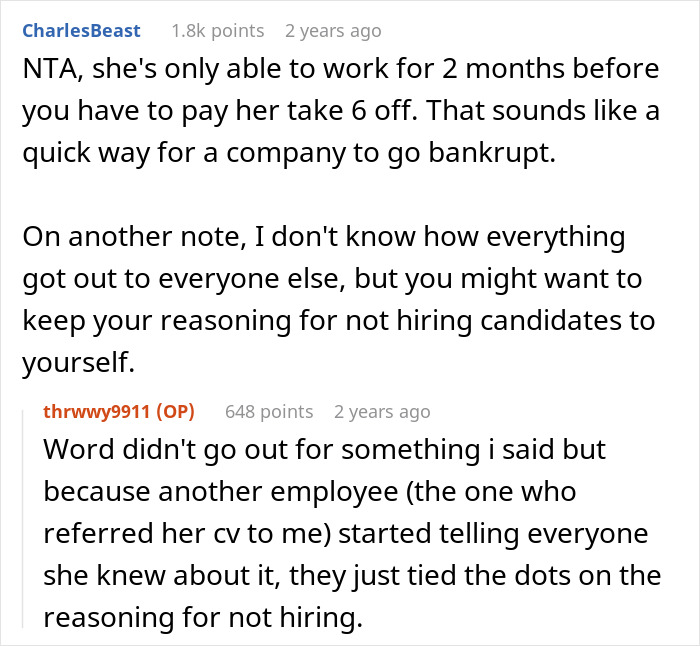 "The Decision Is Perfectly Legal": HR Rejects Candidate Because She's 7 Months Pregnant