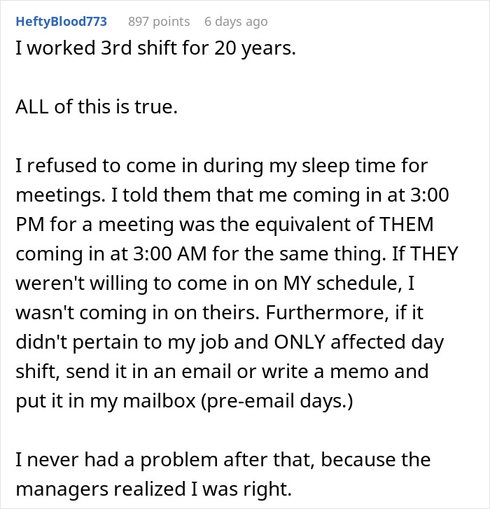 &ldquo;No One Thinks About The Night Crew&rdquo;: Worker Who Starts Shift At 4 PM Finds A Way To Maliciously Comply And Not Attend 10 AM Meetings