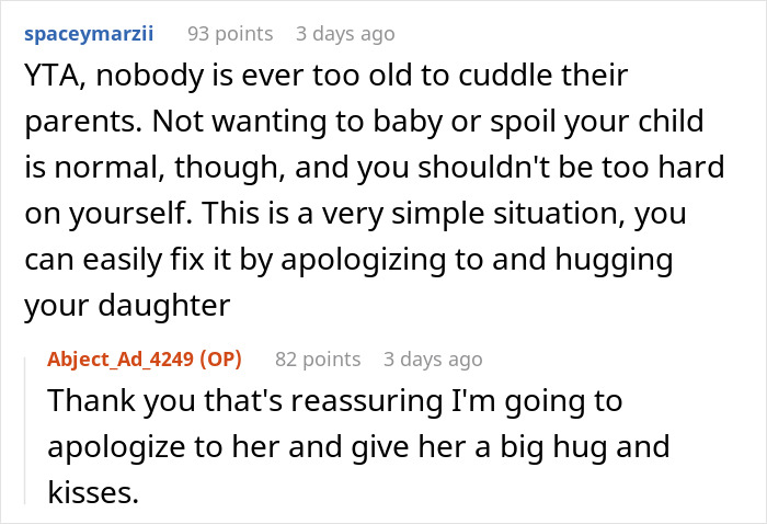 Mom Tells Her 11 Y.O. Daughter That She&rsquo;s &ldquo;Too Old&rdquo; To Cuddle, The Girl Stops Talking To Her Unless Asked