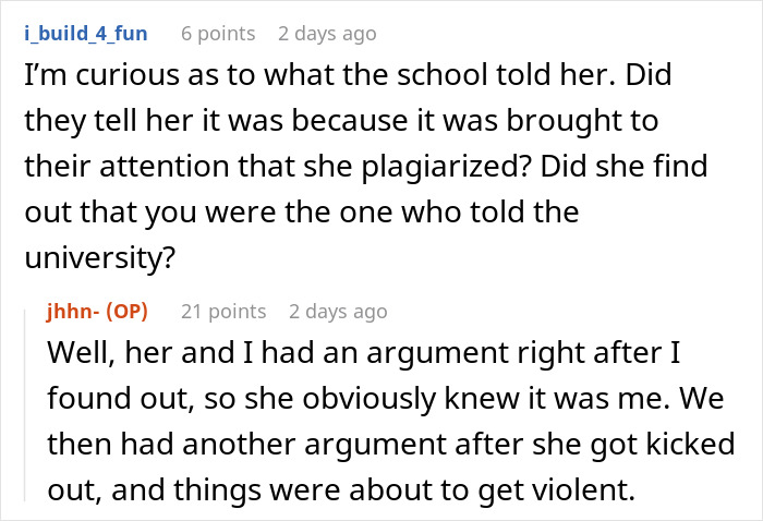 &ldquo;[Am I The Jerk] For Snitching And Causing My Friend To Lose Her Scholarship/Dream College Acceptance?&rdquo;