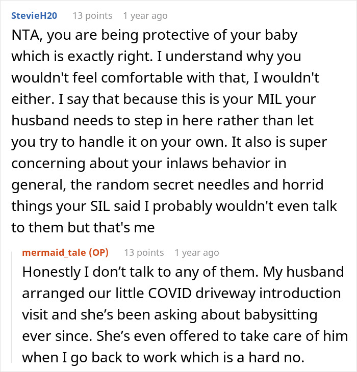 DIL Refuses To Let MIL Babysit Her Newborn Because She Can't Seem To Grasp Just How Dangerous Her Adult Children Are