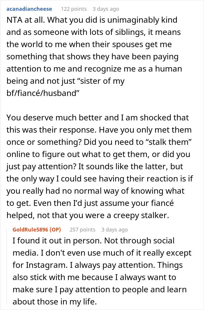 Woman Is Called 'A Stalker' By Future In-Laws After They Were Creeped Out By How Personal Her Christmas Gifts Were