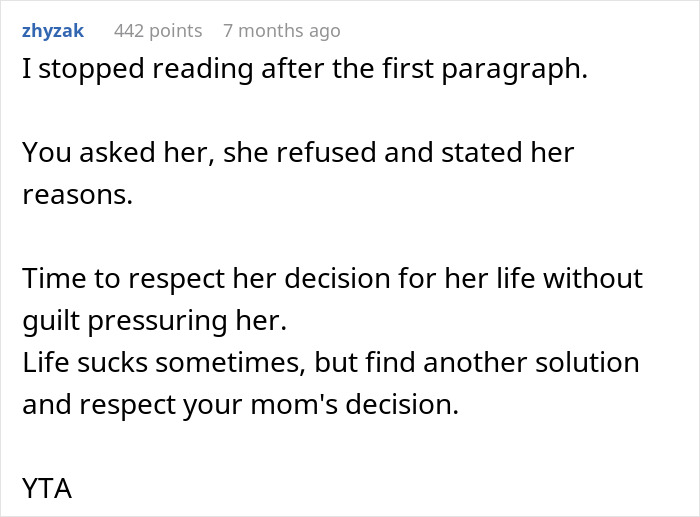 Retired Mom Refuses To Babysit Daughter's Newborn For Free, Daughter Turns To The Internet For Support But Gets A Reality Check Instead Retired Mom Refuses To Babysit Daughter's Newborn For Free, Daughter Turns To The Internet For Support But Gets A Reality Check Instead