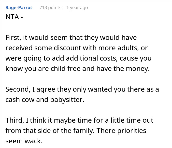 Childless Couple Get Accused Of 'Ruining' A Family Vacation By Not Going, Find Out They Were Expected To Babysit